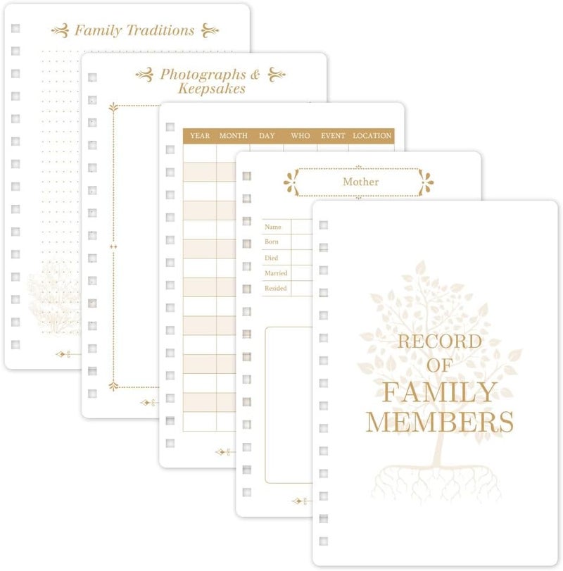 icceemee Family History Book: A Record of Our Family Tree, Includes Genealogy Charts, Room for 100 Ancestors/Family Photo and so Much More 8.3''x 5.6'' - Image 1